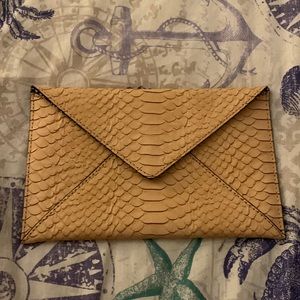 NWOT Loeffler Randall Python Embossed Envelope Clutch